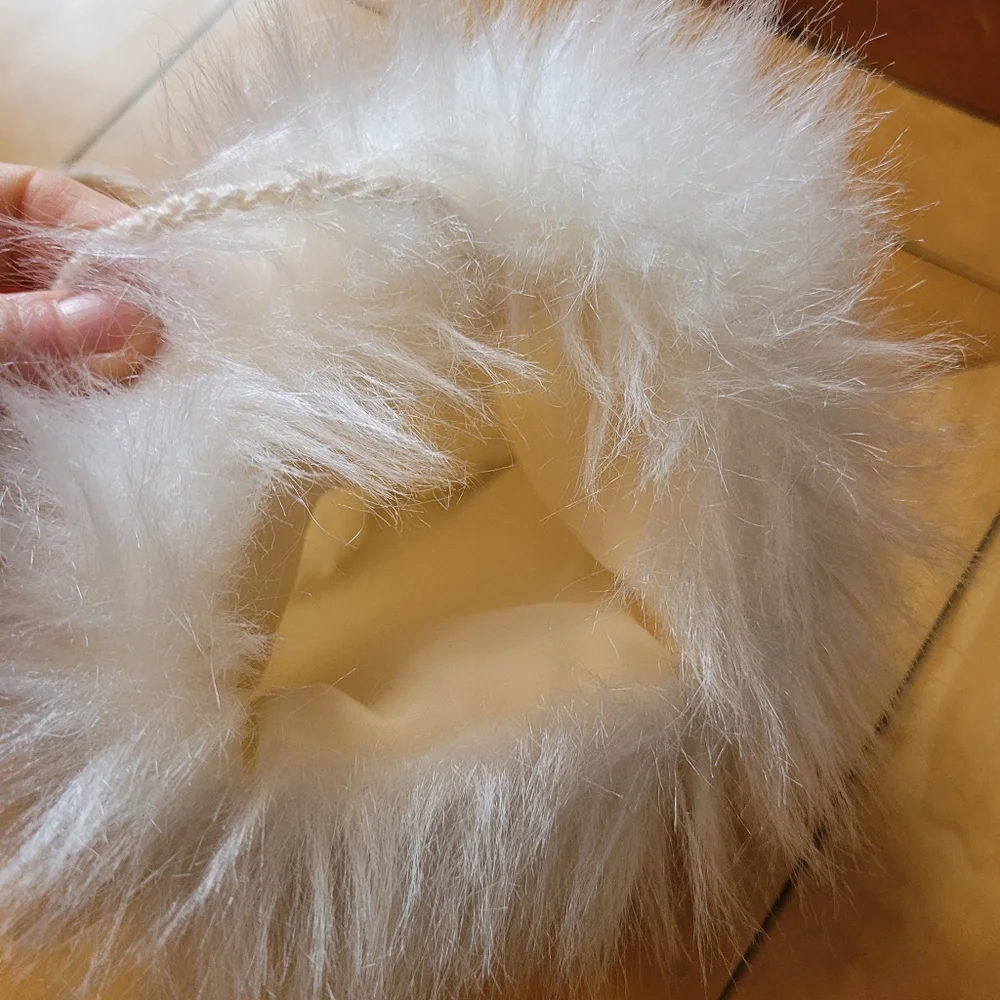 Vintage child's furry muff hand warmer